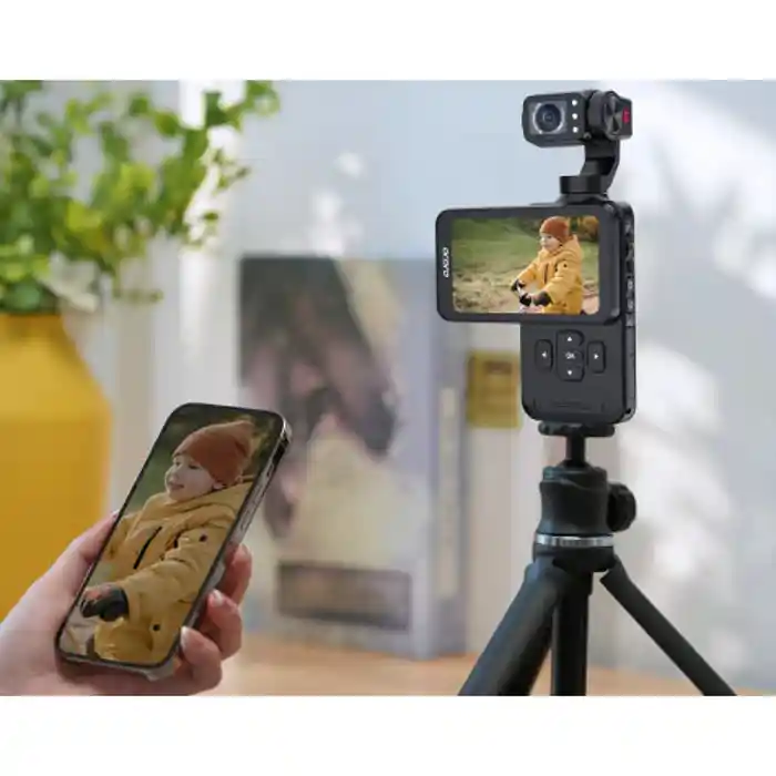 Ordro M5 5K Vlog Handheld Camera 3.5-inch Rotating Touch Screen, 3-axis Gimbal Stabilization, Face Tracking, 120-degree Wide Angle, Long-lasting Battery, Infrared Night Vision, Slow Motion, App Connec